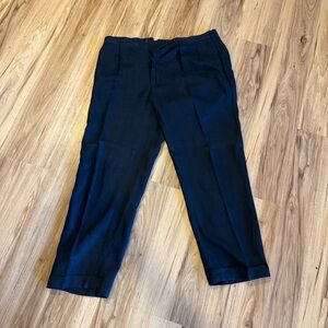 Polo Ralph Lauren Pants Men’s 38x34 Navy Vintage 100% Linen Cuffs Pleats
